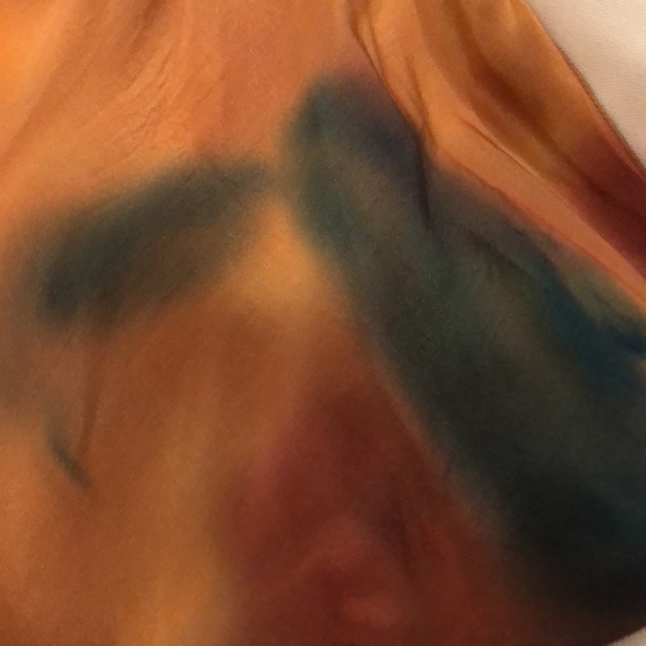 🦢dilemma Dhun Shroff Dolman Sleeved Silk Scarf lightweight painted poncho tunic - Picture 6 of 10